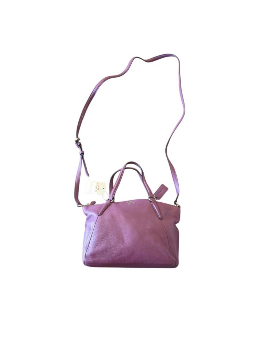 Coach Mini Kelsey Satchel Mauve Purple Pebbled Leather Crossbody Bag F57563 NWT - Picture 11 of 16